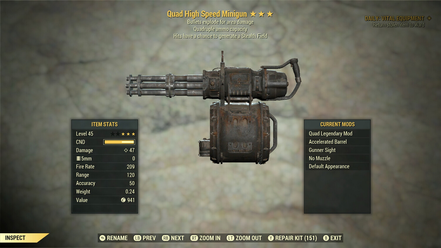 Quad Explosive Stealth Minigun