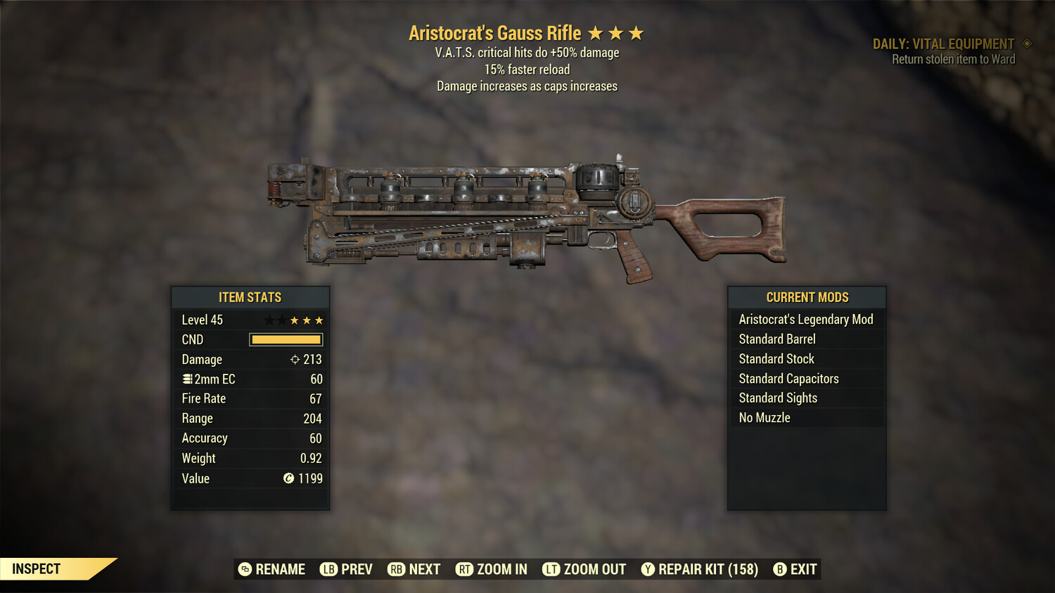 Aristocrat 50/15 Gauss Rifle