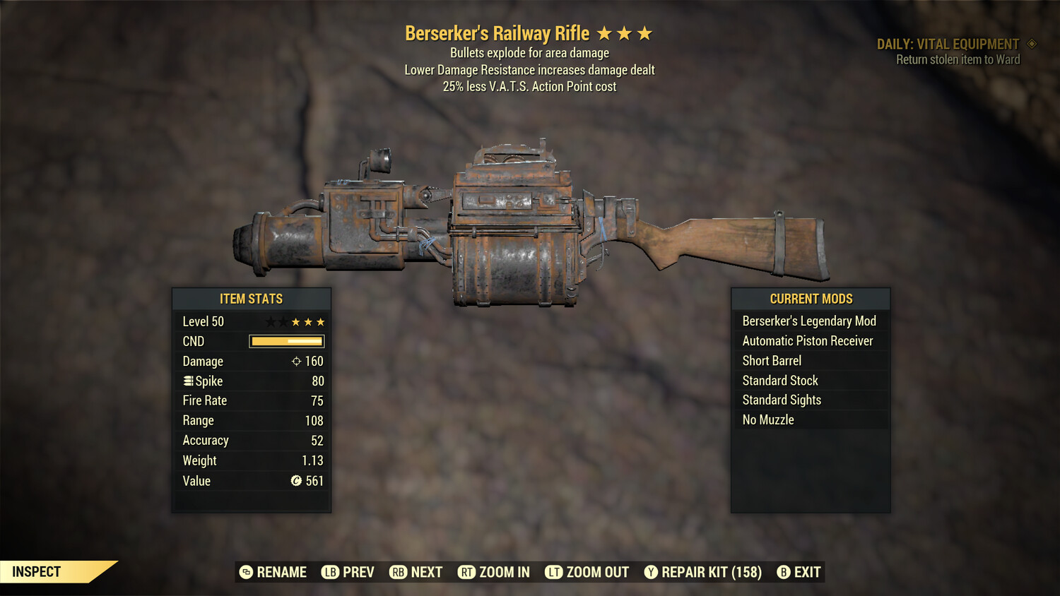 Berserkers Explosive 25 Railway Rifle