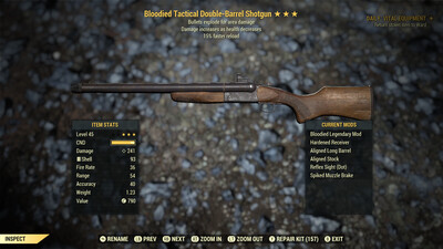 Bloodied Explosive 15 Double Barrel Shotgun