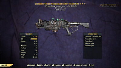 Executioners 25/15 Enclave Plasma Rifle With Flamer Mod