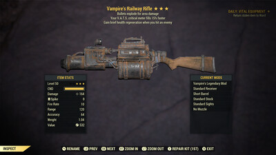 Vampire Explosive 15c Railway Rifle