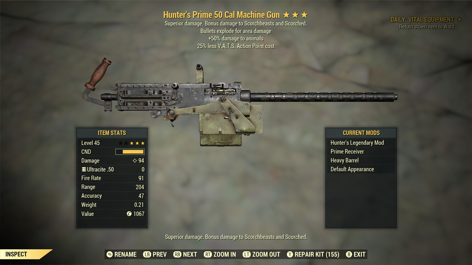 Hunters Explosive 25 50-cal Machine Gun