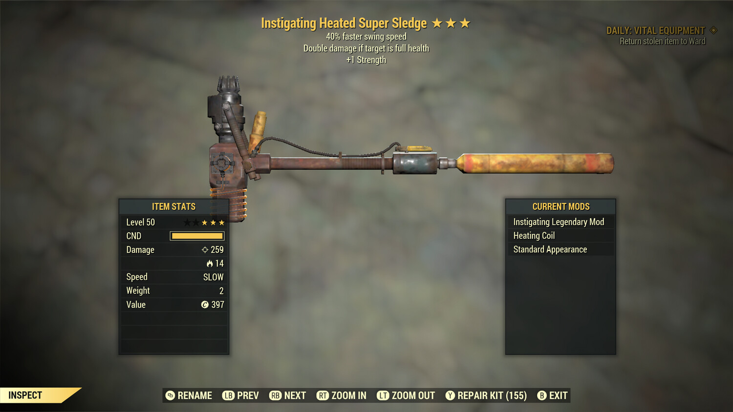 Instigating 1S/SS Super Sledge