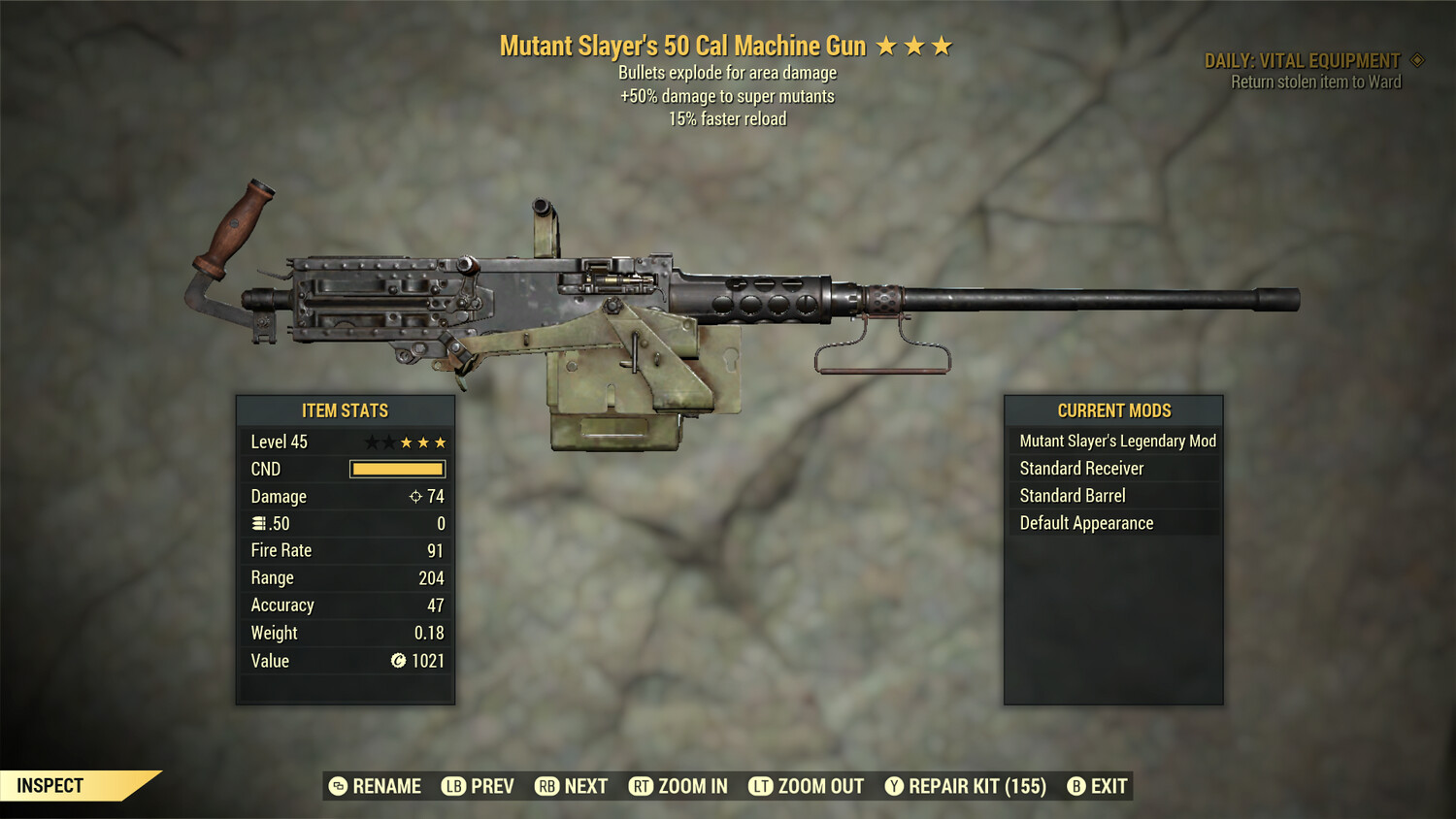 Mutant Explosive 15 50-cal Machine Gun