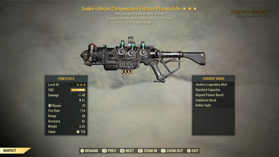 Junkie 25/50 Enclave Plasma Rifle With Flamer Mod