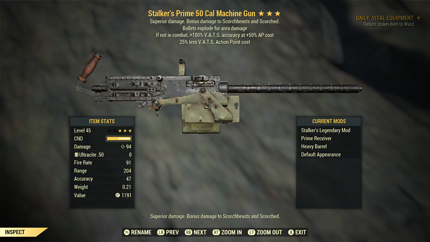 Stalkers Explosive 25 50-cal Machine Gun