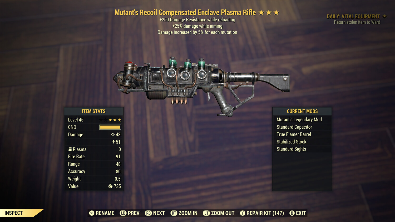 Mutant 25/250 Enclave Plasma Rifle With Flamer Mod