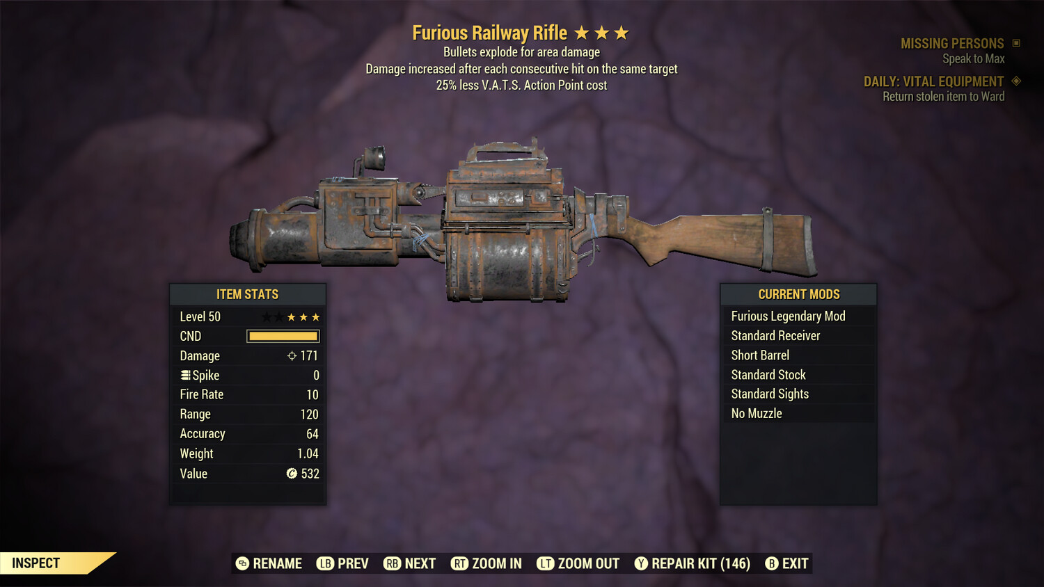 Furious Explosive 25 Railway Rifle
