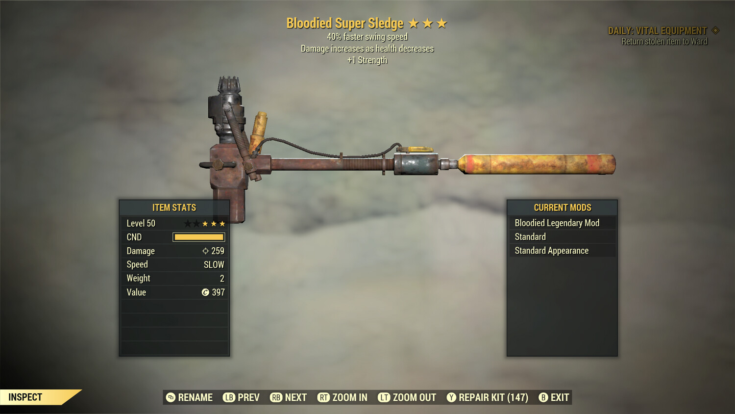 Bloodied SS/1S Super Sledge