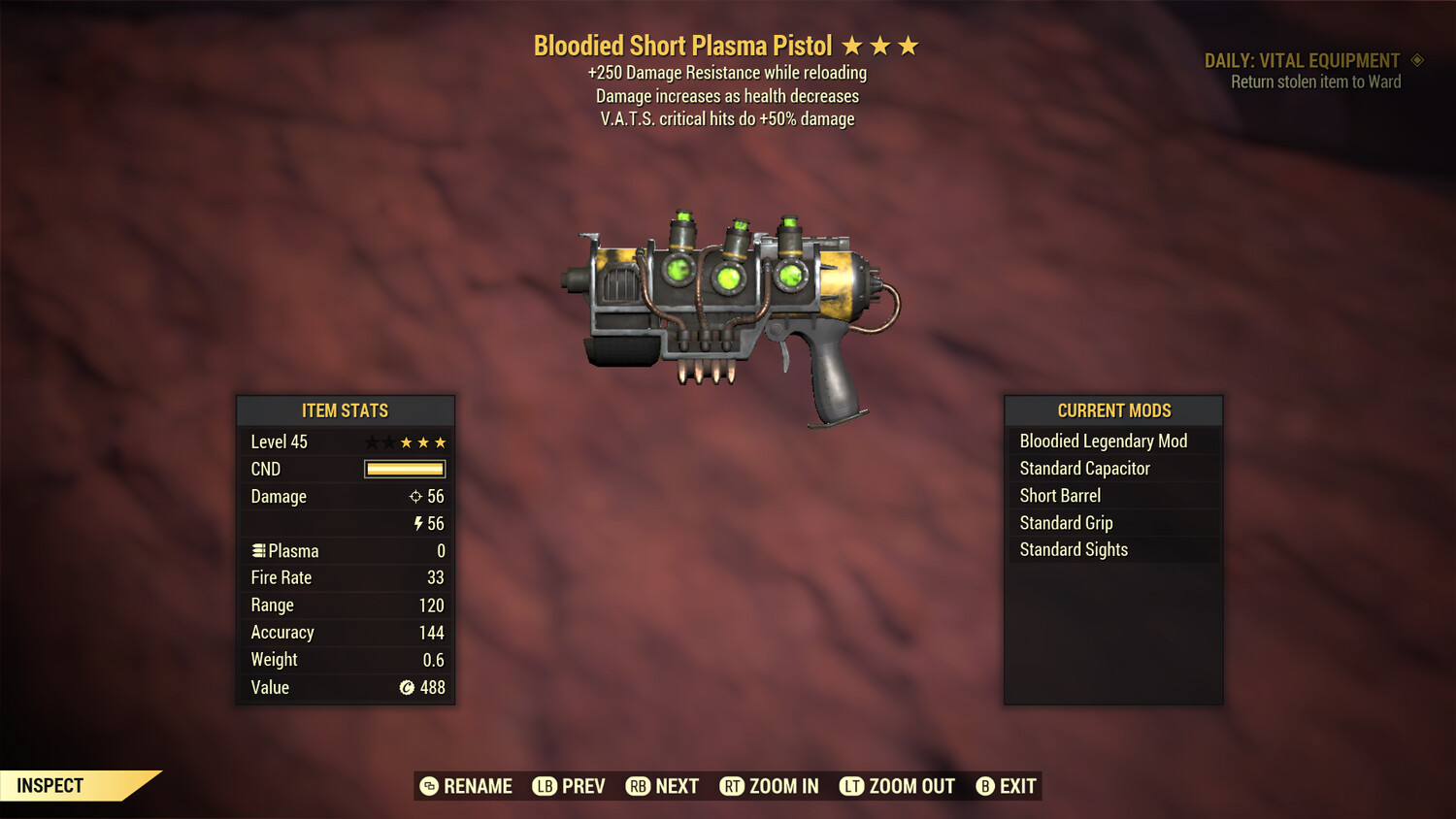 Unbreakable Bloodied 50/250 Plasma Pistol/Rifle (1 Of 1 Unbreakable Pair)