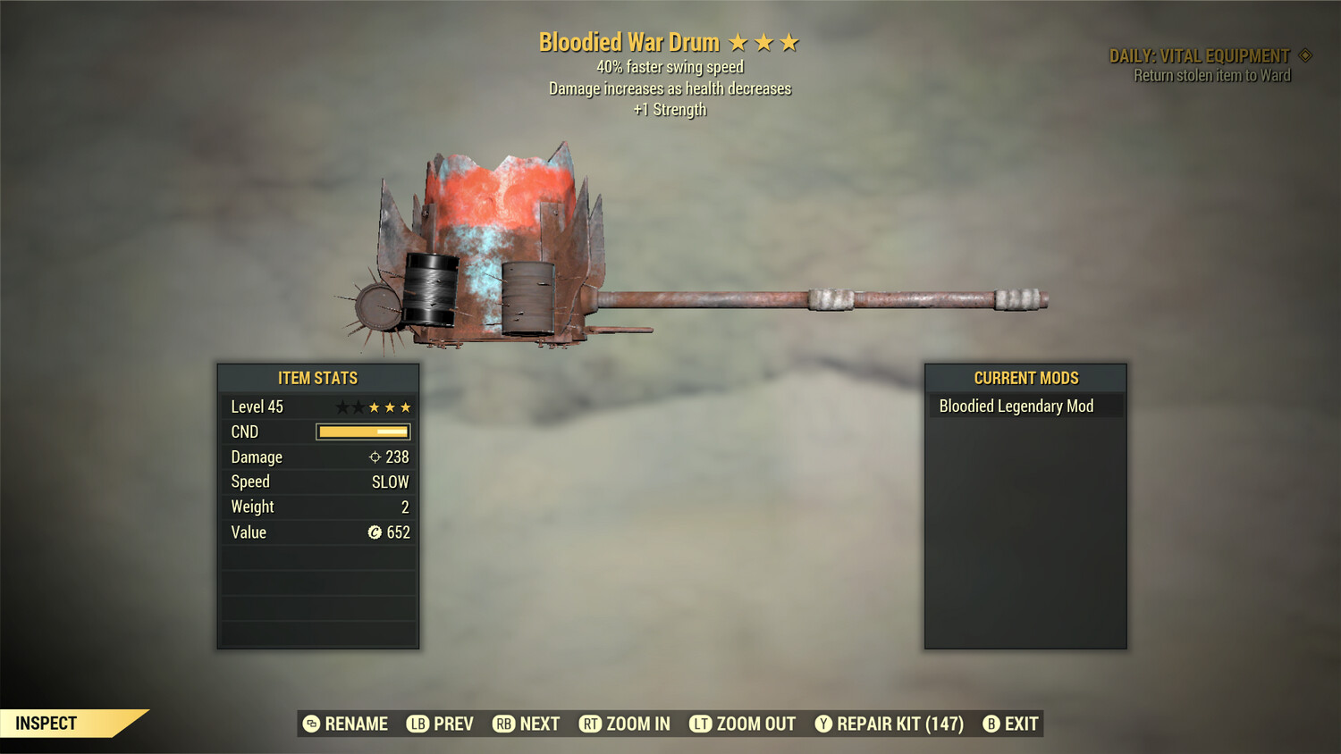 Bloodied 1S/SS War Drum