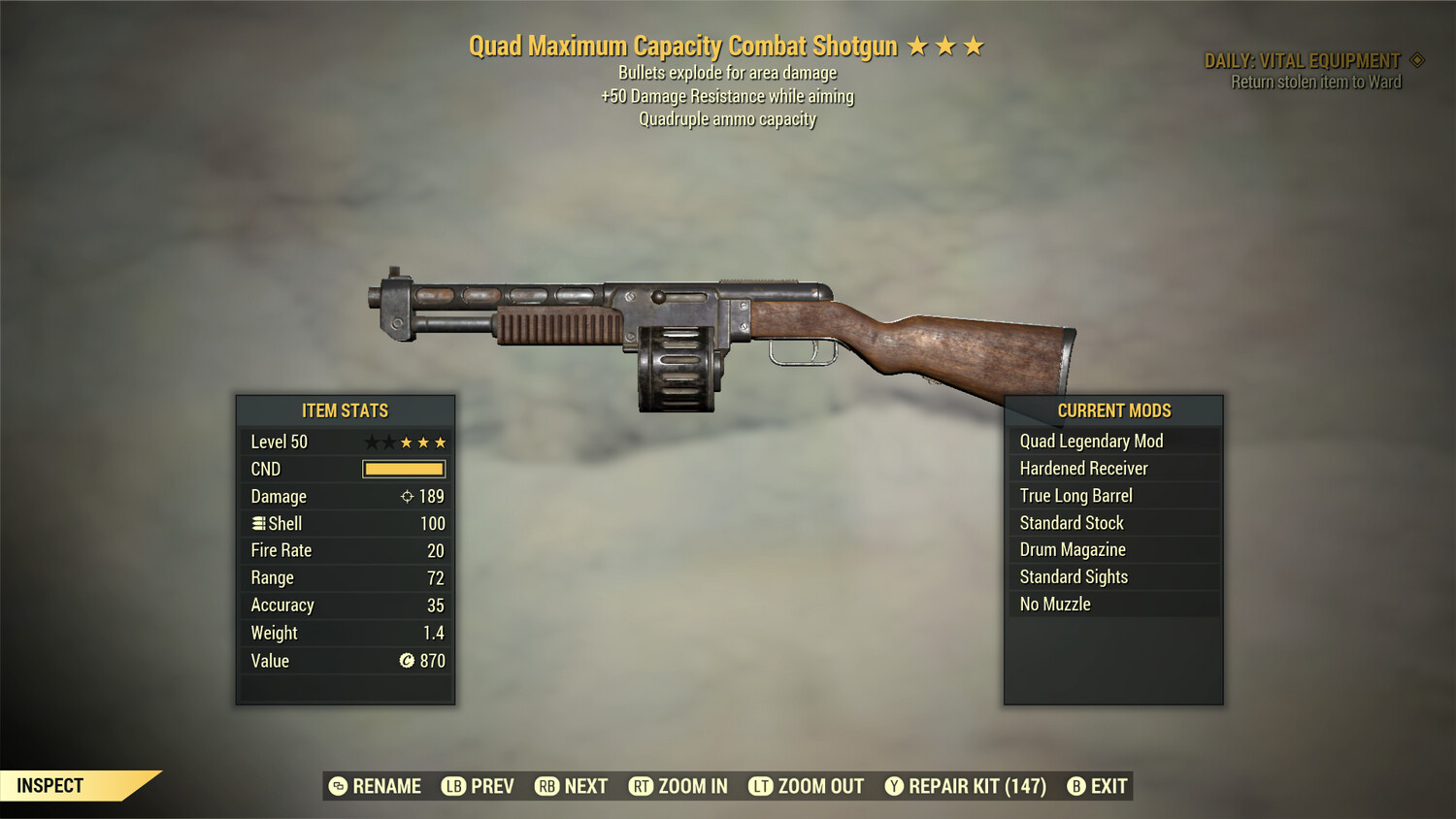 Quad Explosive 50 Combat Shotgun