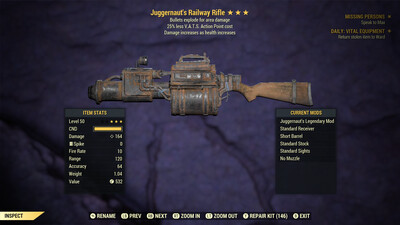 Juggernaut Explosive 25 Railway Rifle