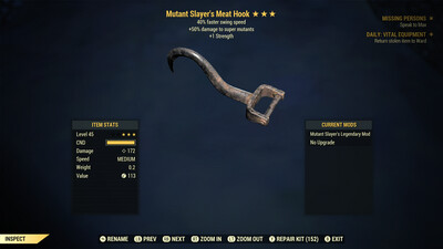 Mutant Slayers 1S/SS Meat Hook