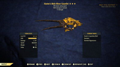 Hunters 1S/SS Mole Miner Gauntlet