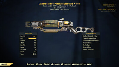 Stalker 25/25 Non Ultracite Laser Rifle