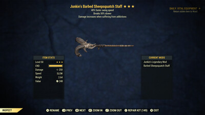 Junkie SS/Durability Sheepsquatch Staff