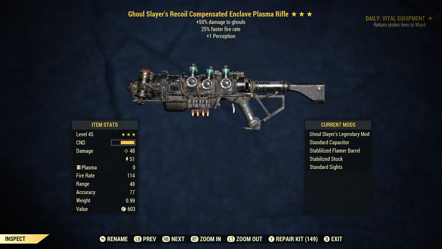 Ghoul Slayers 25/1P Enclave Plasma Rifle With Flamer
