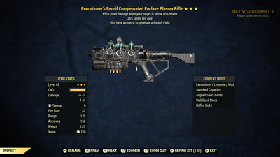 Executioners 25/Stealth Enclave Plasma Rifle With Flamer Mod