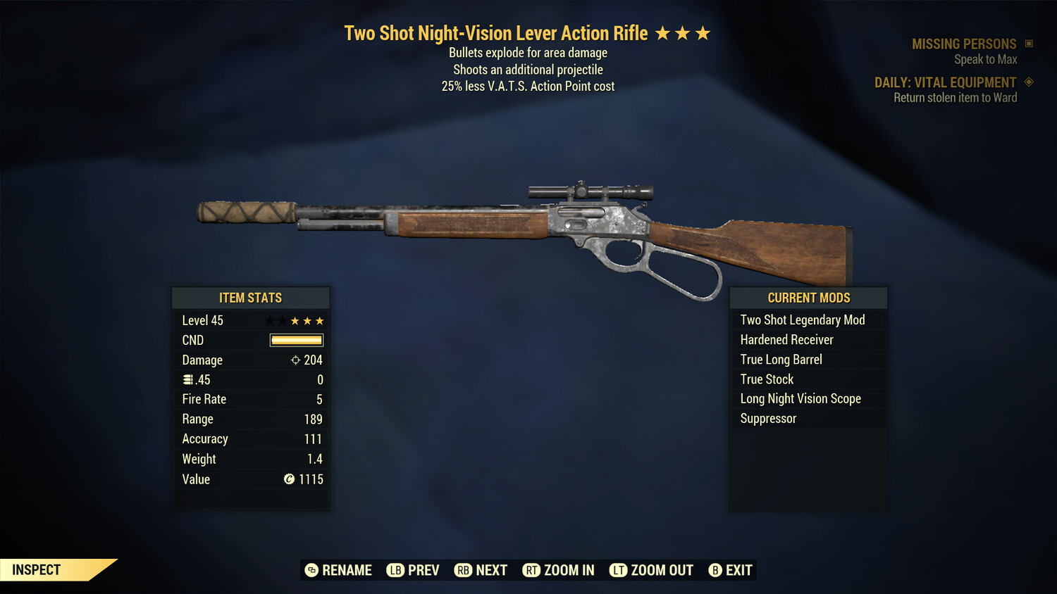 Two Shot Explosive 25 Lever Action Rifle