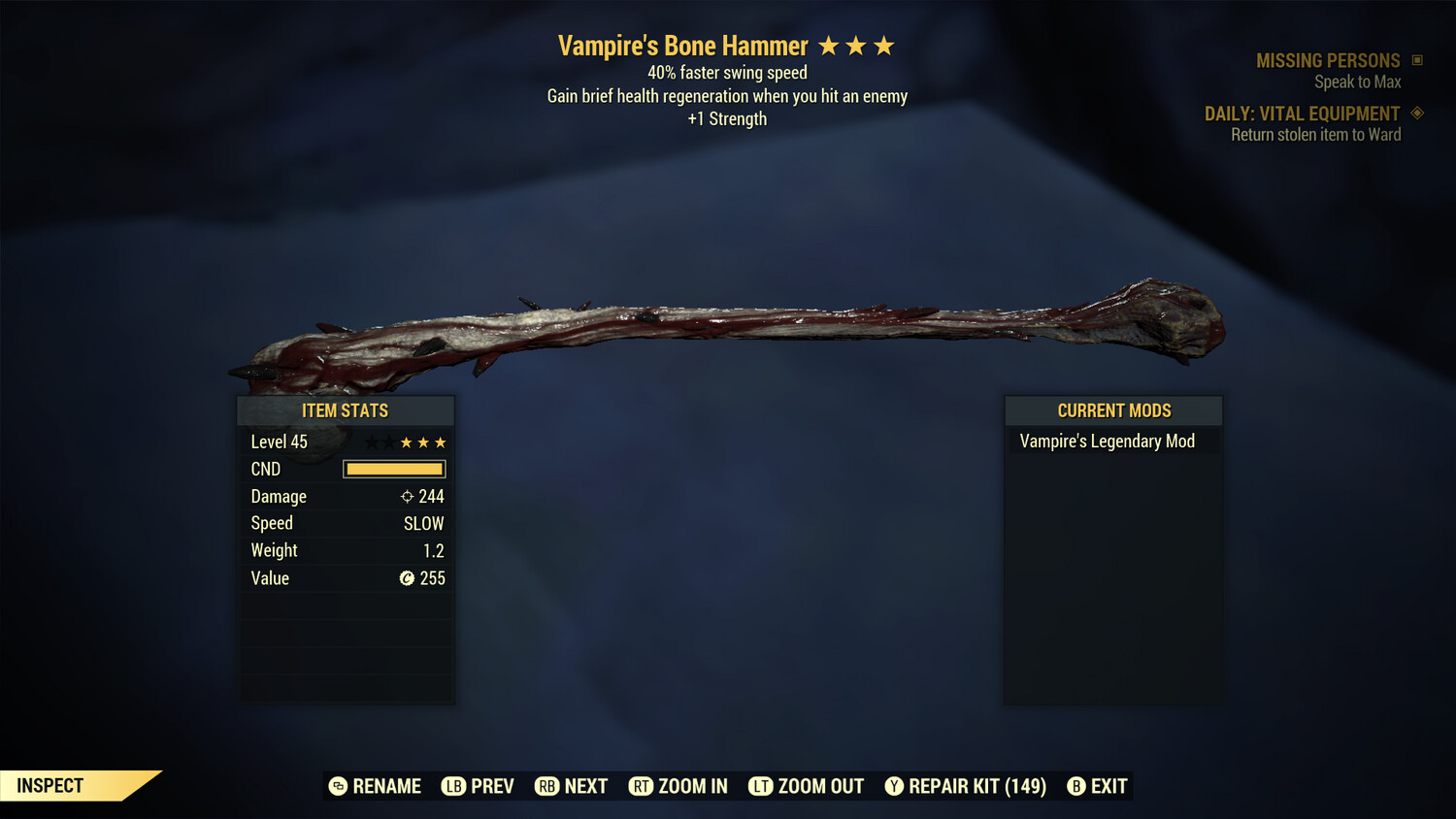 Vampire SS/1S Bone Club