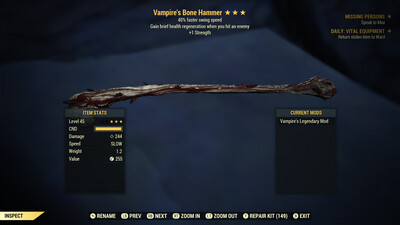 Vampire SS/1S Bone Club
