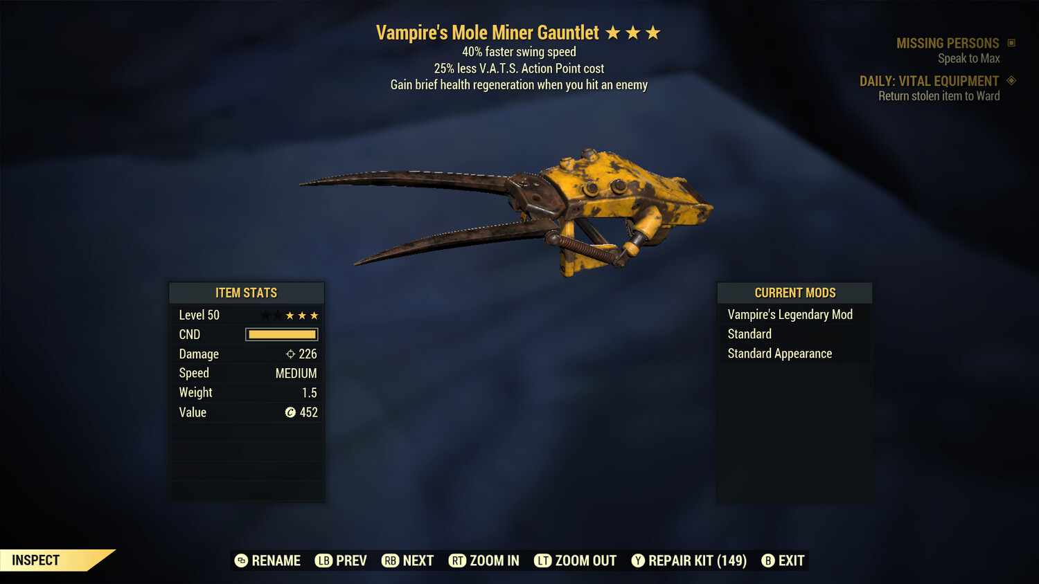 Vampire SS/25 Mole Miner Gauntlet