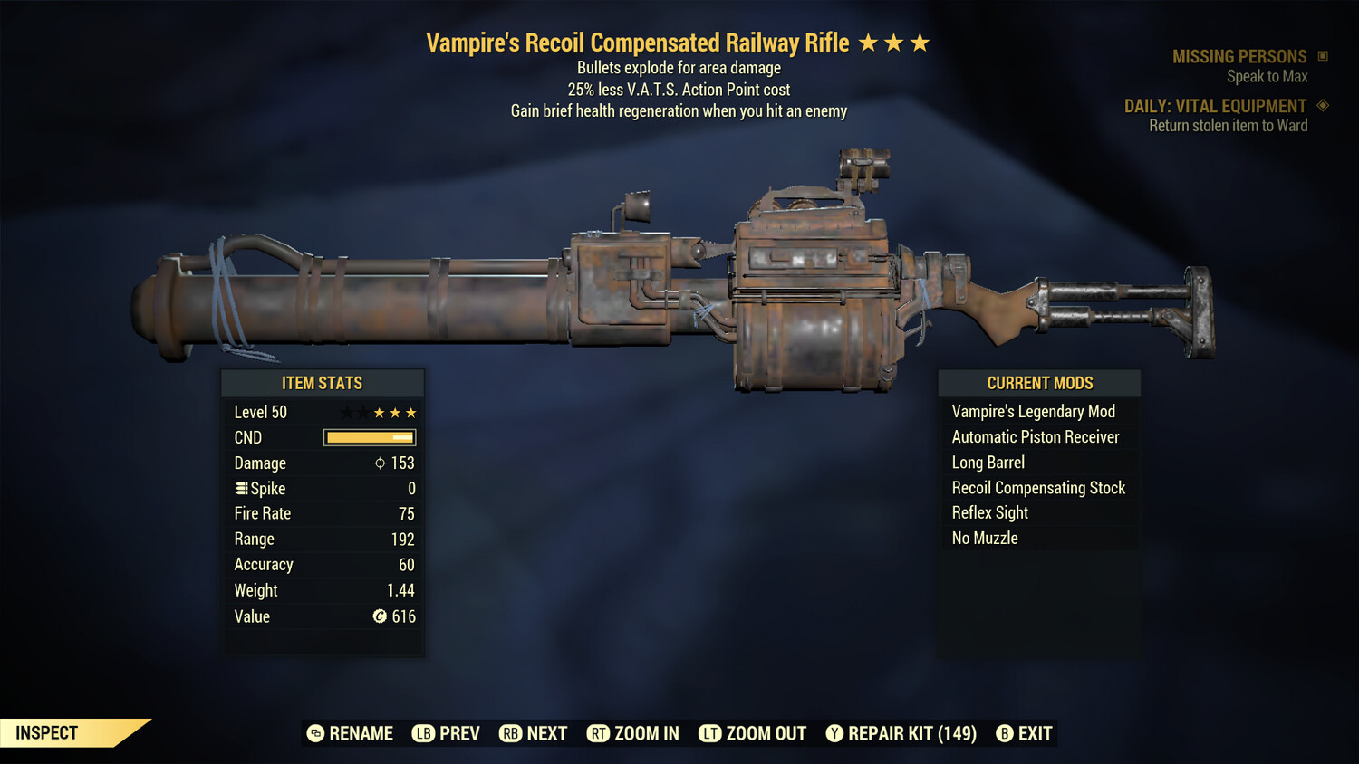 Vampire Explosive 25 Railway Rifle