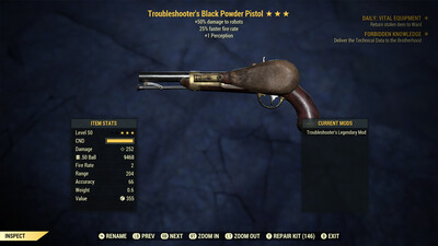 Legacy Troubleshooters 25/1P Black Powder Pistol (FFR Is Legacy)