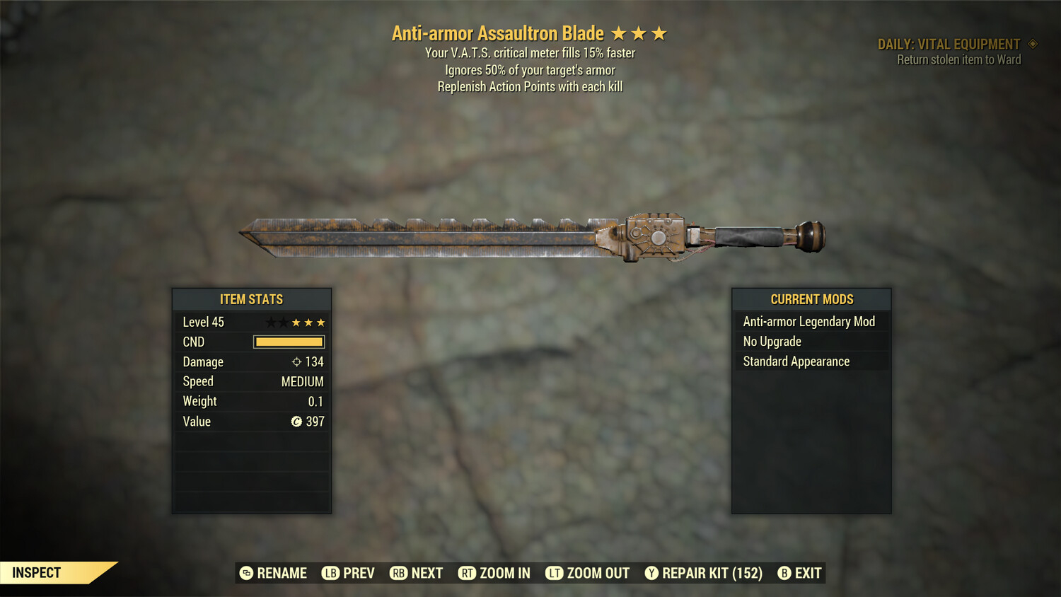 Anti Armor 50/15 Assaultron Blade