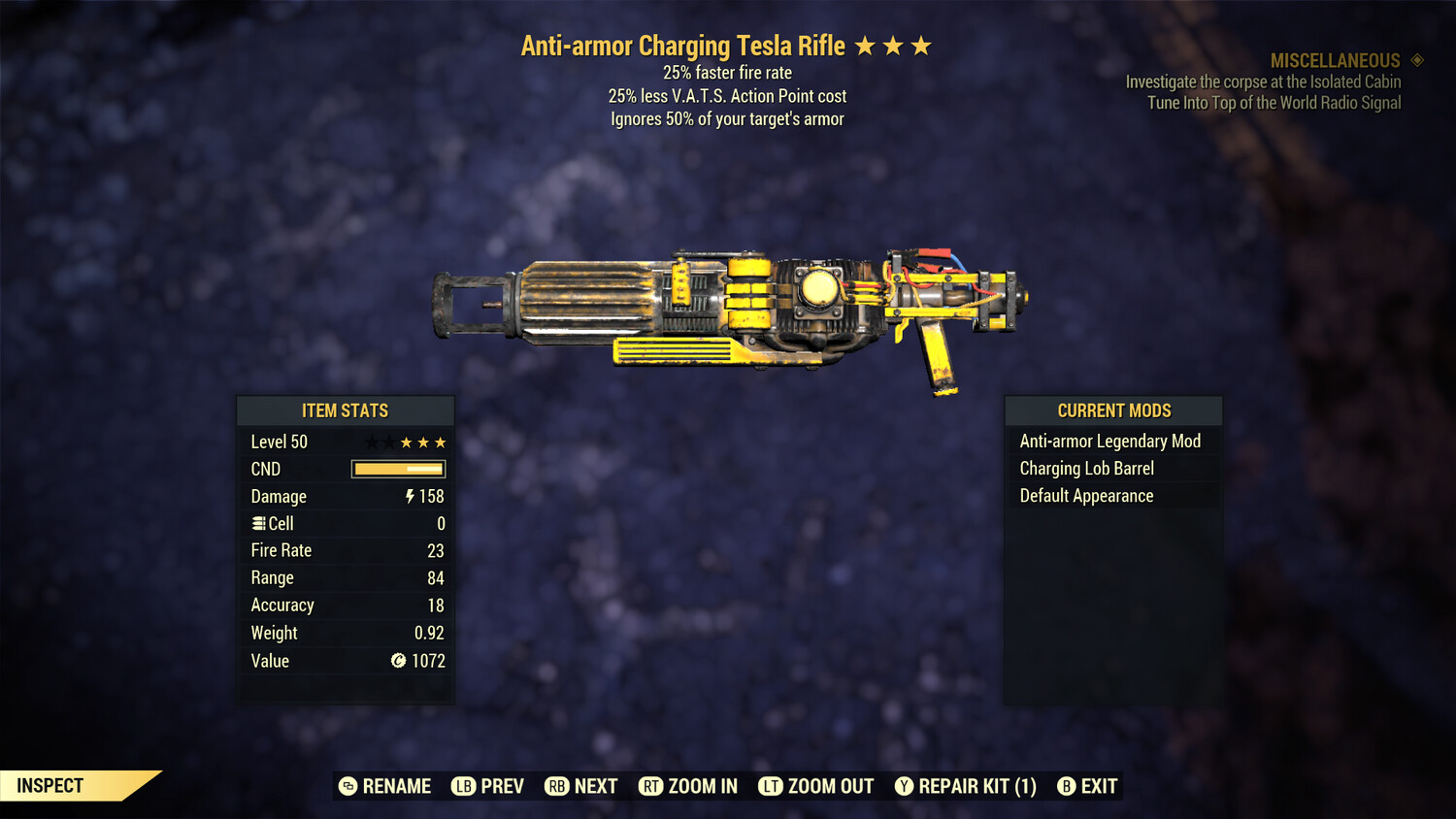 Legacy Anti Armor 25/25 Tesla Lobber