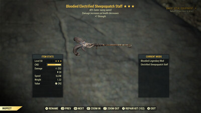Bloodied 1S/SS Sheepsquatch Staff