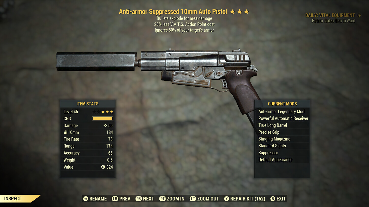 Anti Armor Explosive 25 10mm Pistol