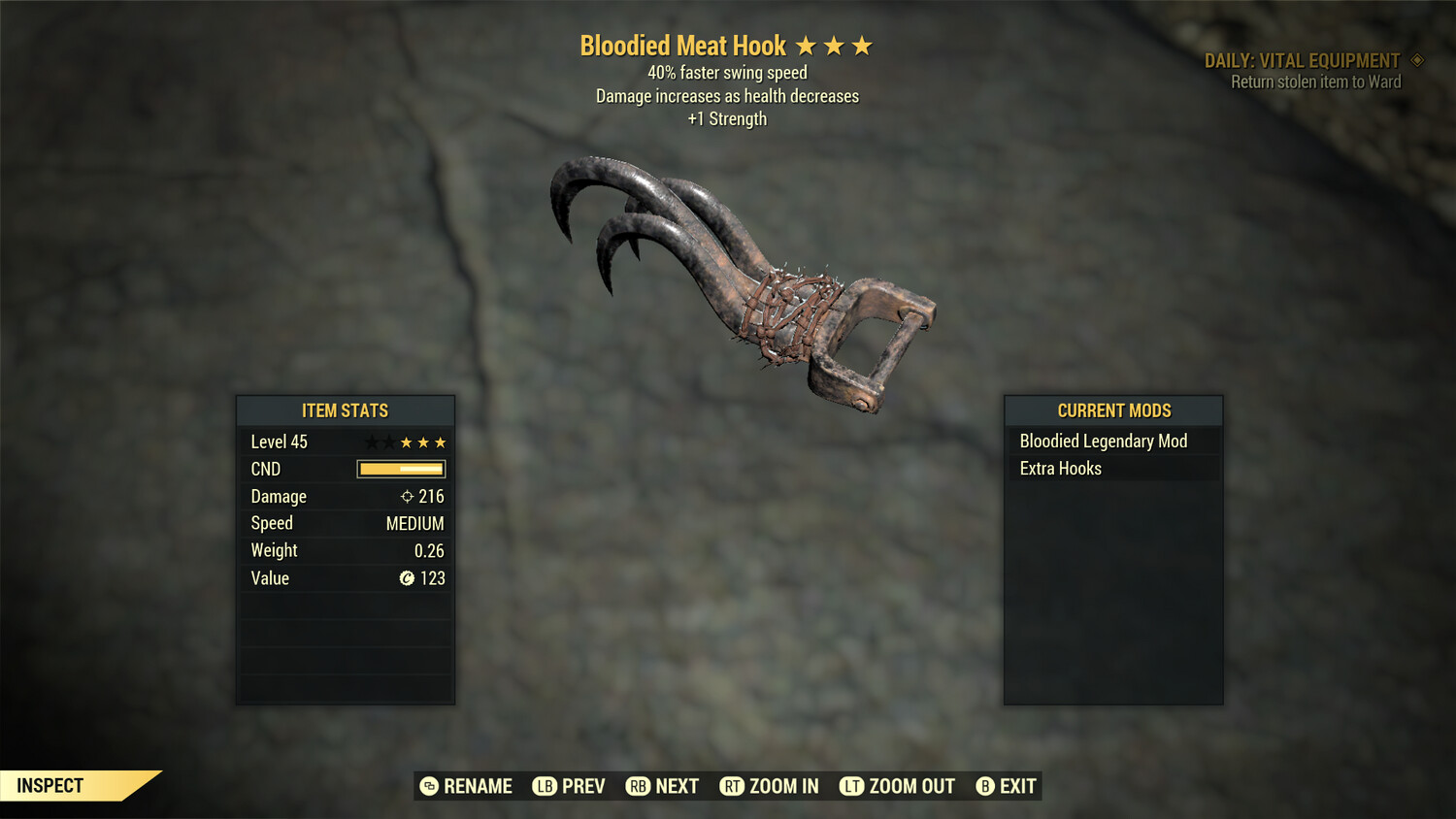 Bloodied 1S/SS Meat Hook