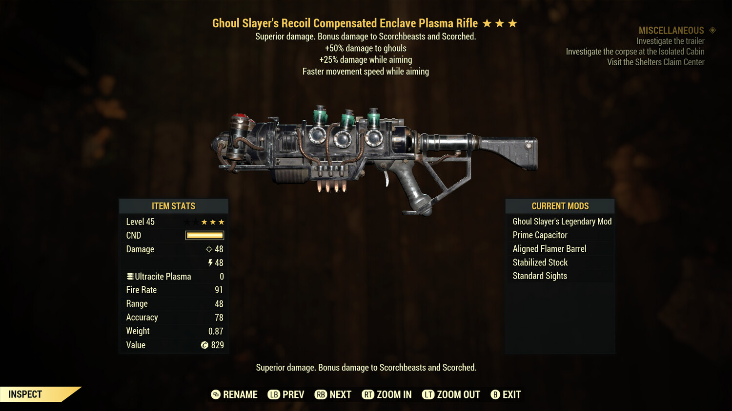 Ghoul Slayers 25/FMSWA Enclave Plasma Rifle With Flamer Barrel Mod