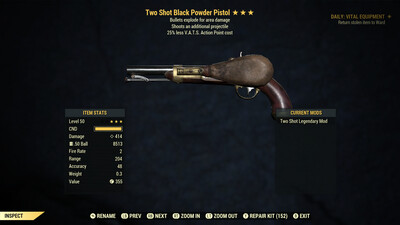 Two Shot Explosive 25 Black Powder Pistol