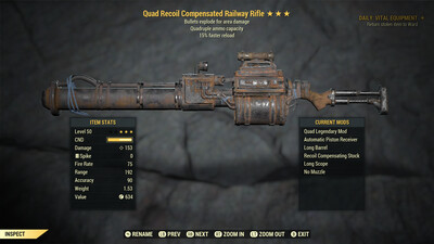 Quad Explosive 15r Railway Rifle