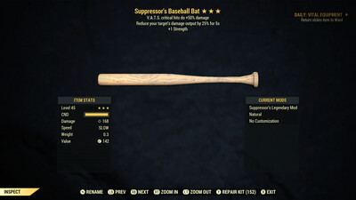 Suppressors 1S/50 Baseball Bat