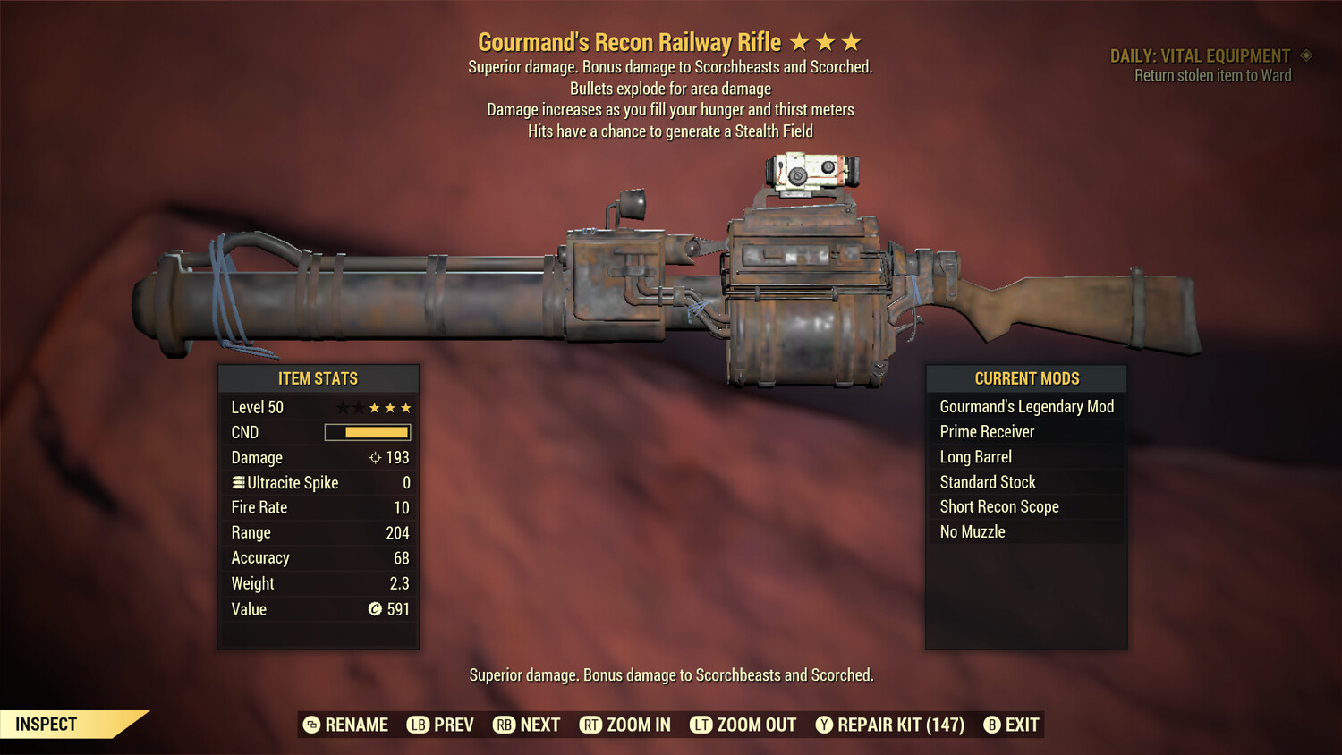 Gourmand Explosive Stealth Railway Rifle