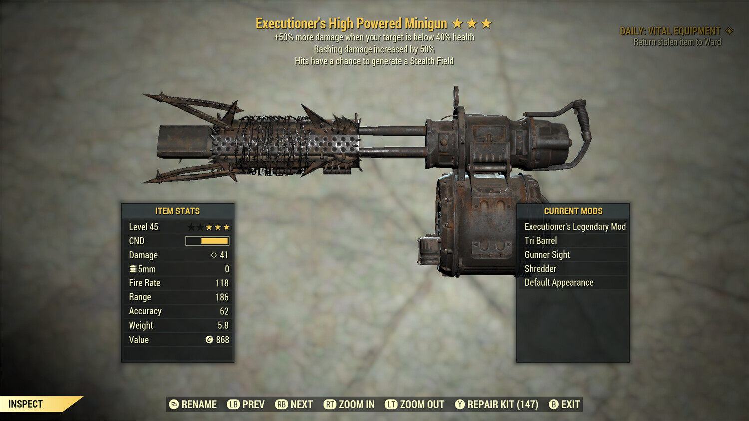 Executioners BASH Stealth Minigun