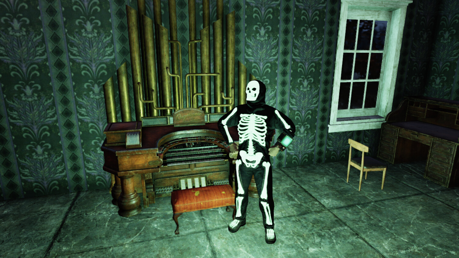 Glowing Skeleton Mask And Outfit