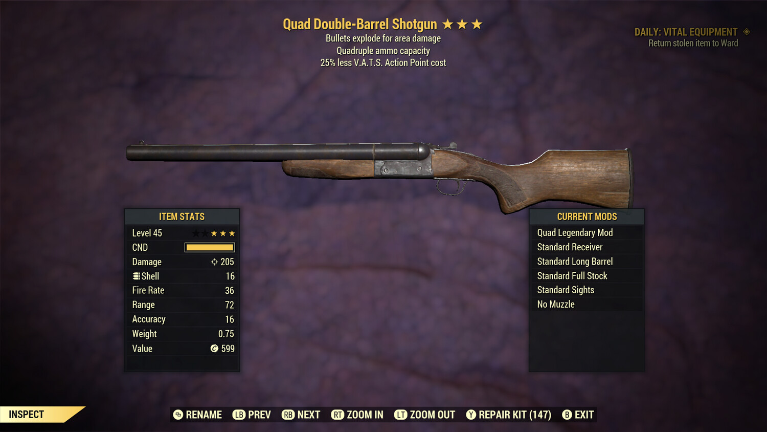 Quad Explosive 25 Double Barrel Shotgun