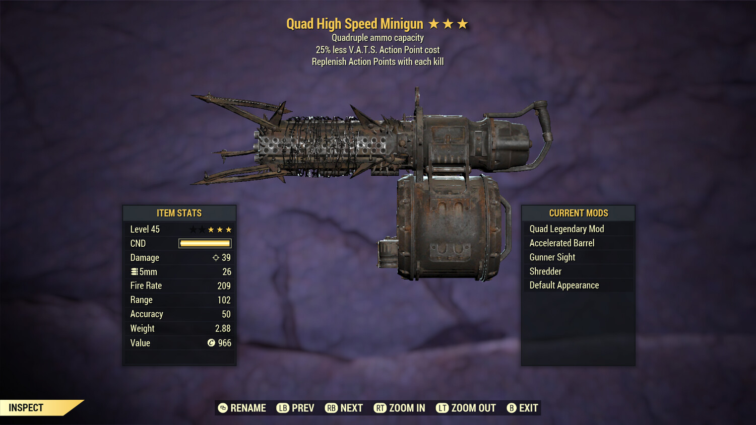 Quad AP/25 Minigun