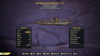 Quad Explosive 15c Gatling Gun