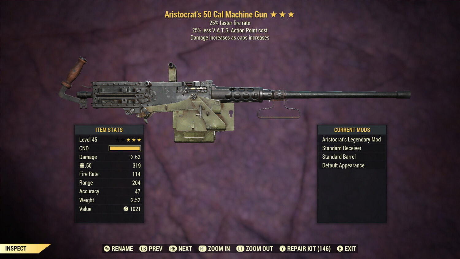 Aristocrat 25/25 50-cal Machine Gun