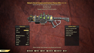 Mutant 25/15 Enclave Plasma Rifle With Flamer Mod