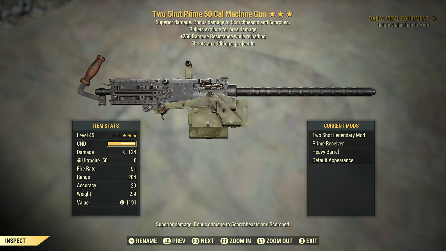 Two Shot Explosive 250 50-cal Machine Gun