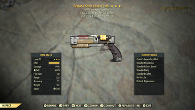 Zealots 50/25 Non Ultracite Laser Rifle/Pistol