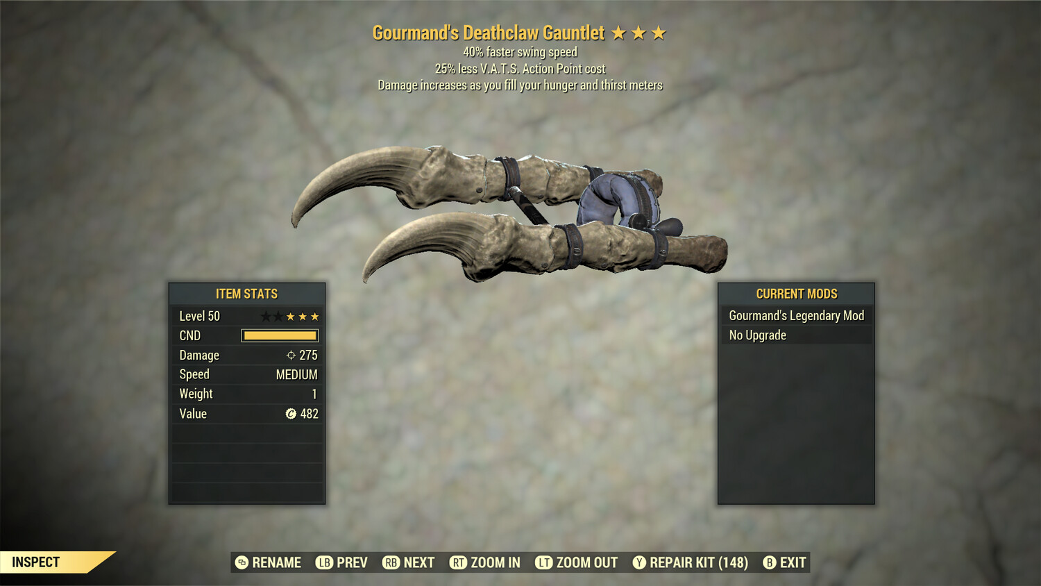 Gourmand SS/25 Deathclaw Gauntlet